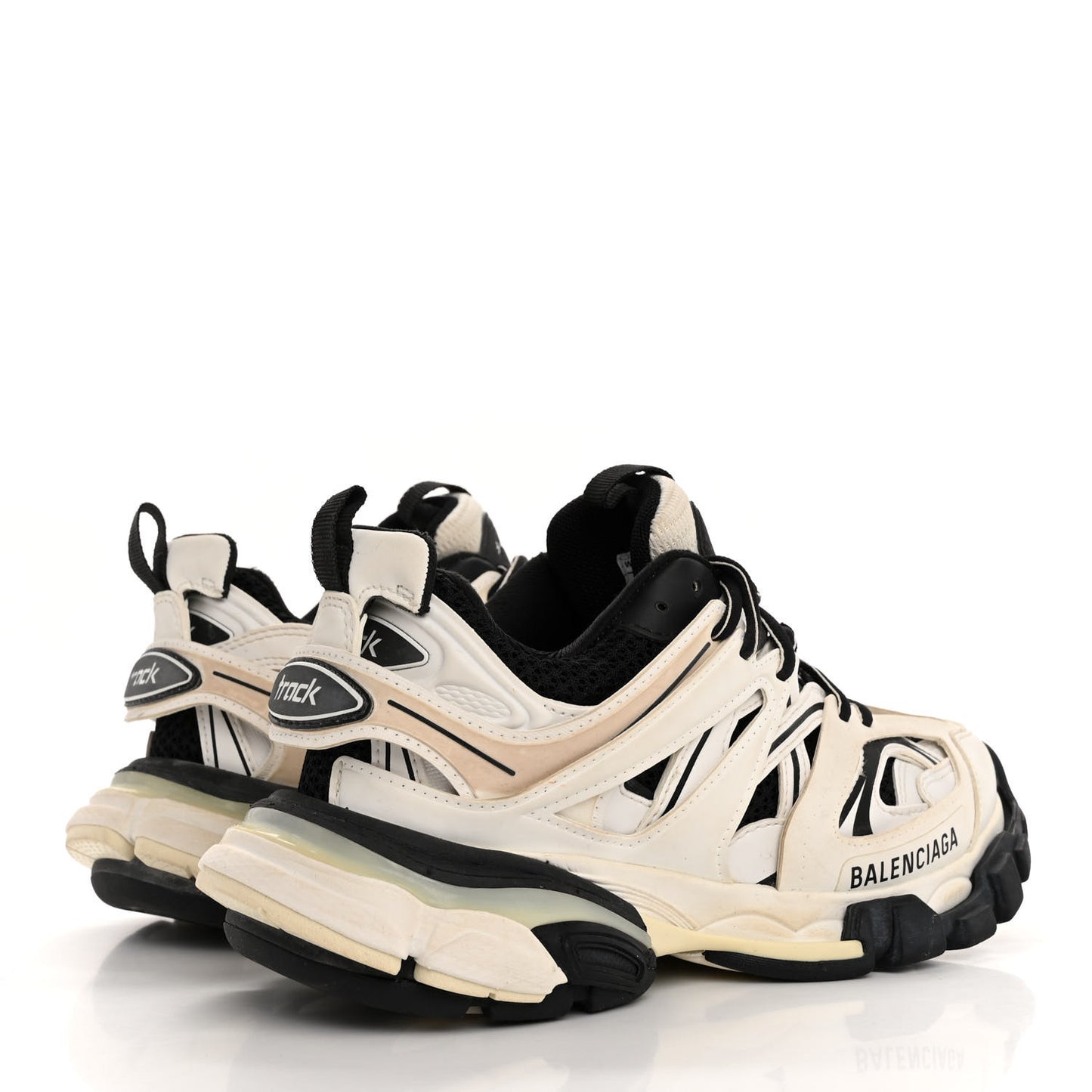 Rubber Mesh Bi-Color Mens Track.2 Open Sneakers 36 Beige Black