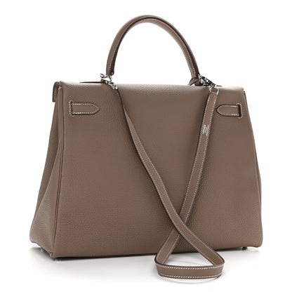 Hermes Togo Horseshoe Kelly Retourne 35 Etoupe 2 of 9
