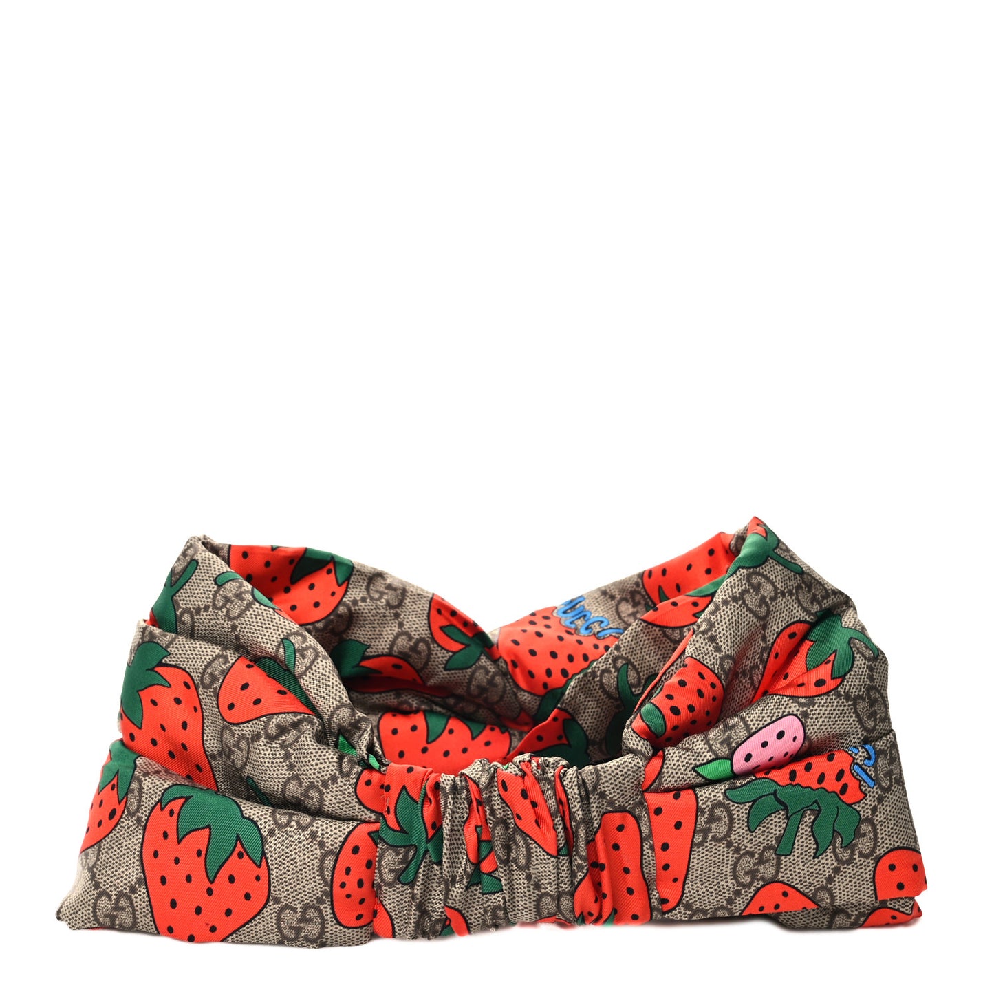 Silk Monogram Strawberry Print Headband M