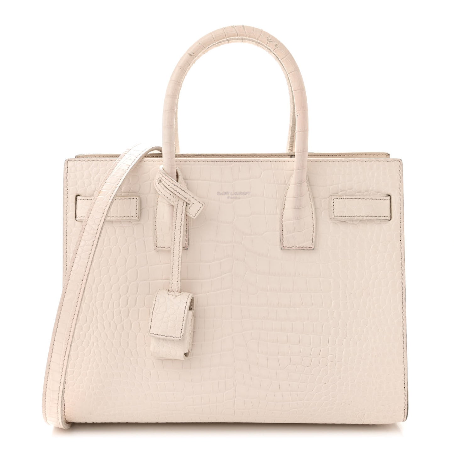 Calfskin Crocodile Embossed Baby Sac De Jour Crema Soft