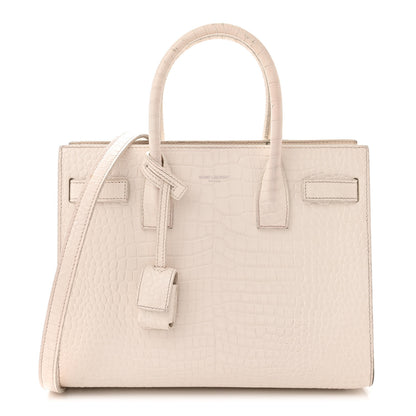 Saint Laurent Calfskin Crocodile Embossed Baby Sac De Jour Crema Soft 1 of 20