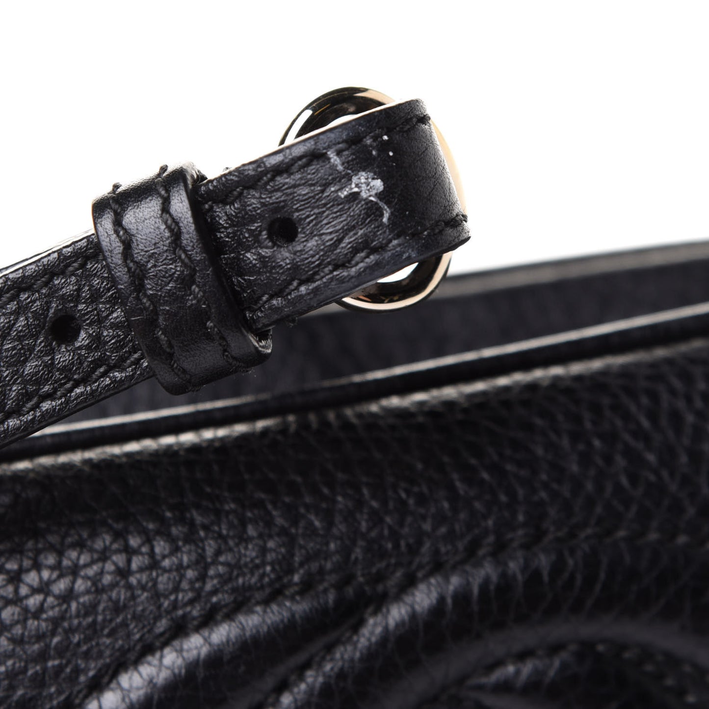 Pebbled Calfskin Small Soho Disco Bag Black