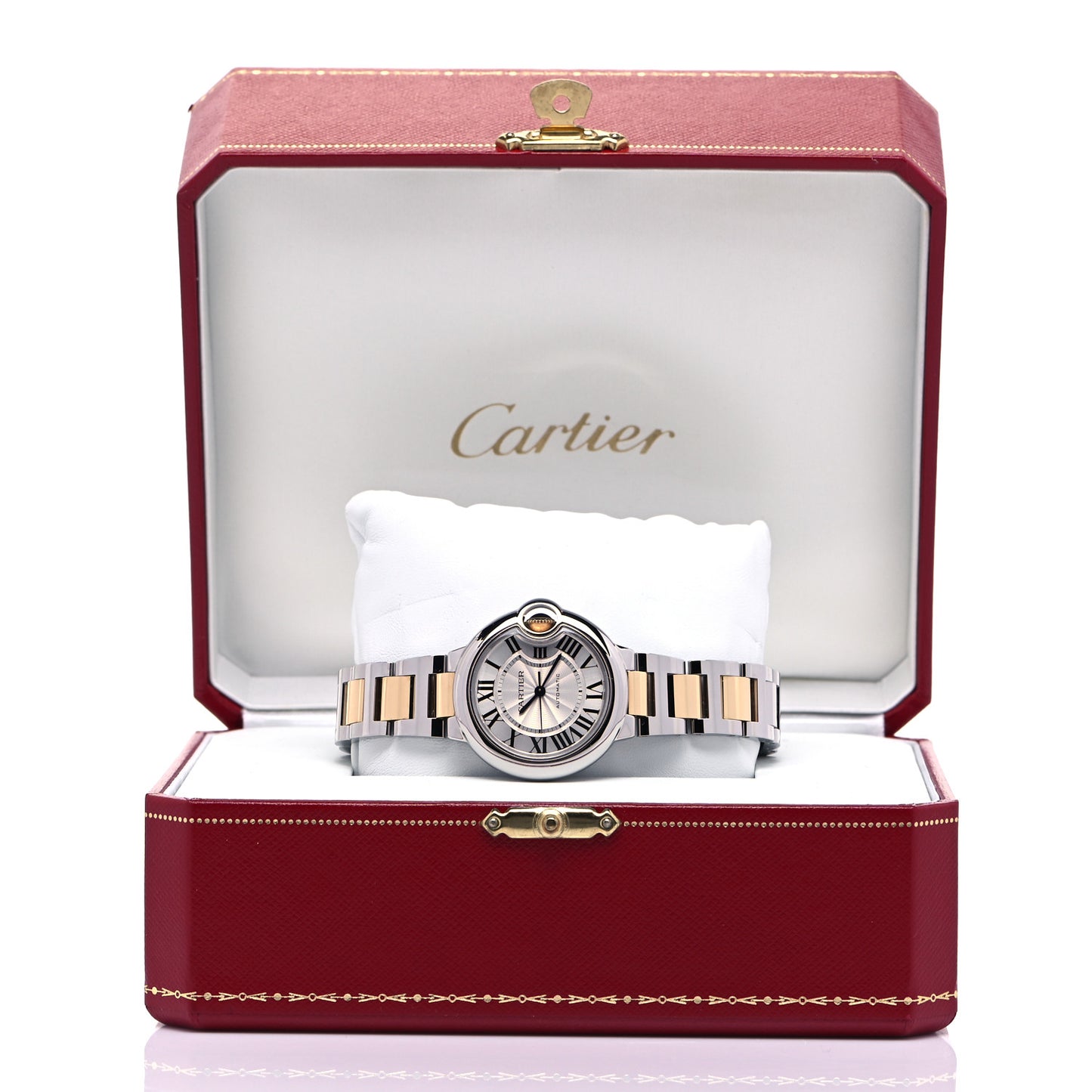 Stainless Steel 18K Yellow Gold 33mm Ballon Bleu De Cartier Automatic Watch