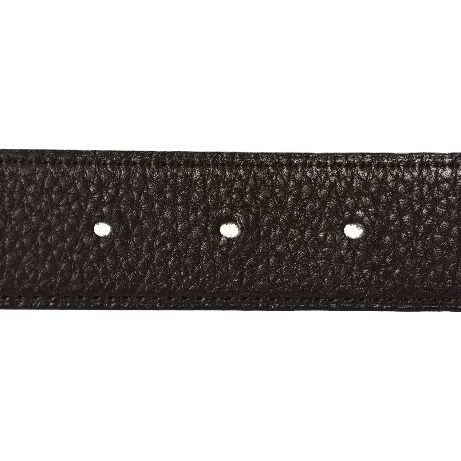 Hermes Box Togo 32mm Martelee H Belt 85 Black Chocolate 4 of 5