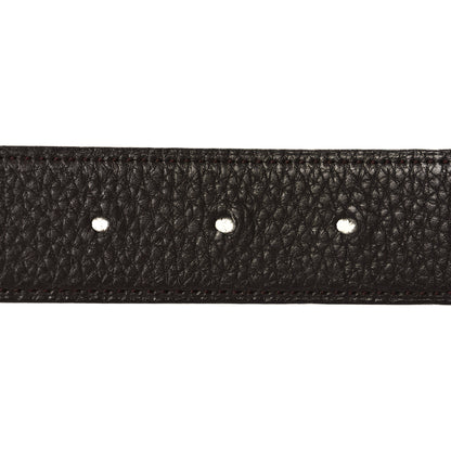 Hermes Box Togo 32mm Martelee H Belt 85 Black Chocolate 4 of 5