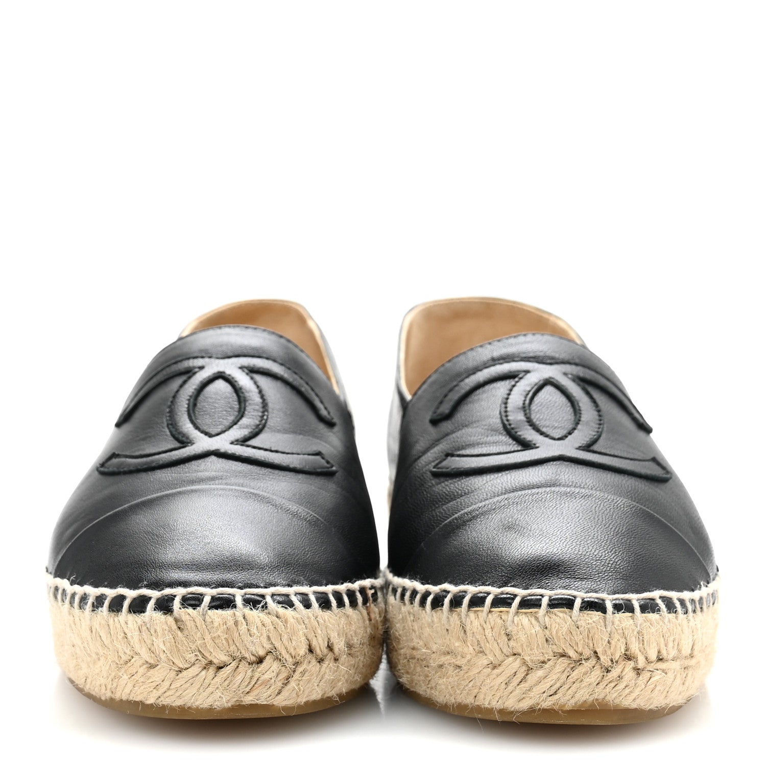 Chanel Lambskin CC Espadrilles 36 Black 3 of 11