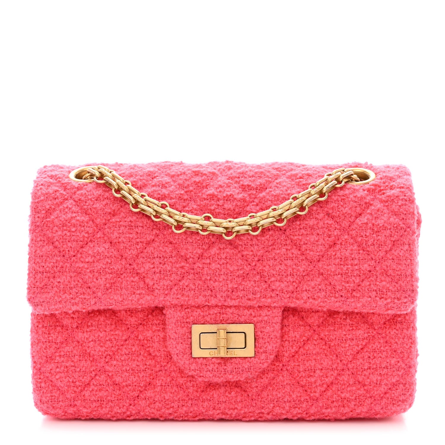 Chanel Tweed Quilted 2.55 Reissue Mini Flap Pink 1 of 10