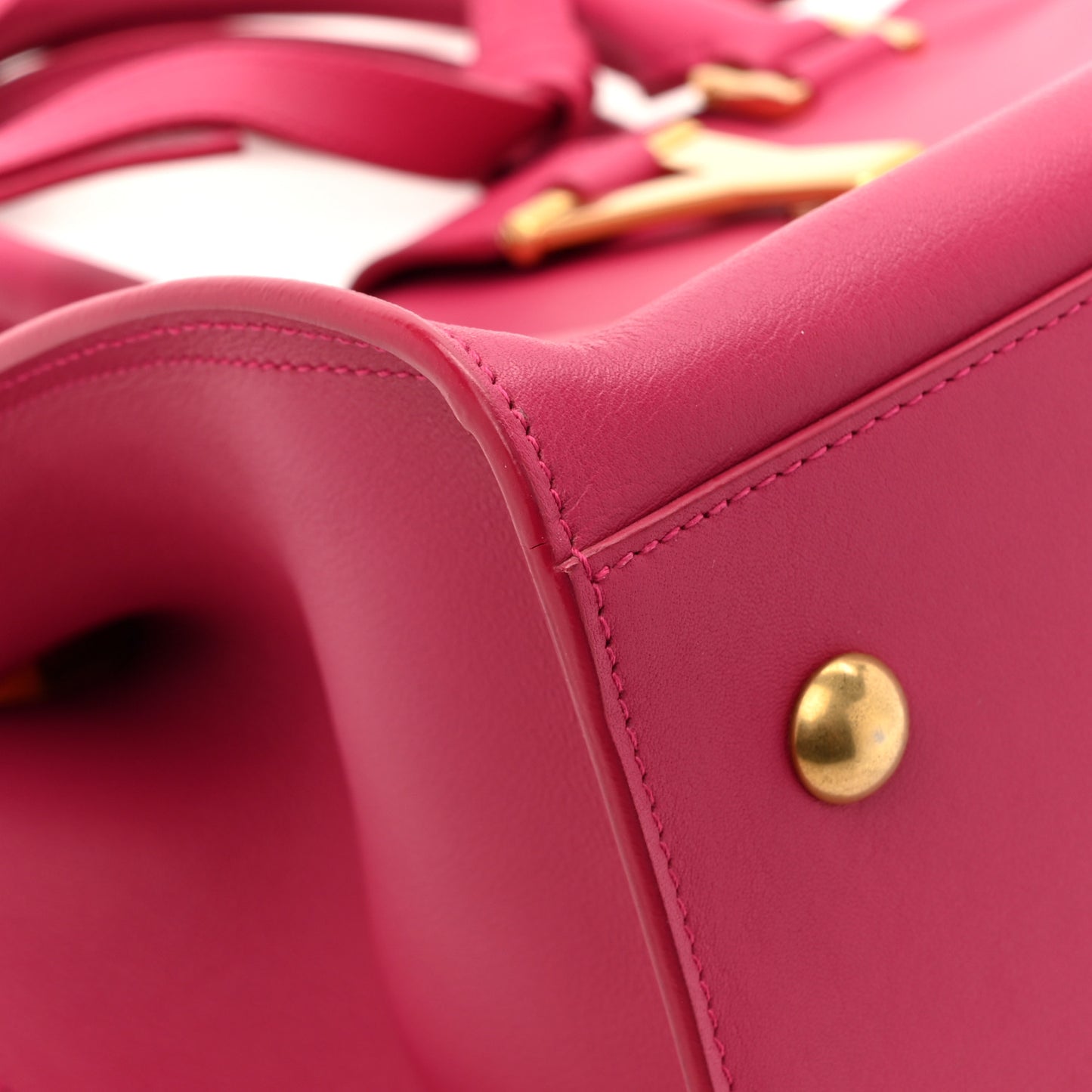 Calfskin Small Classic Y Cabas Fuchsia