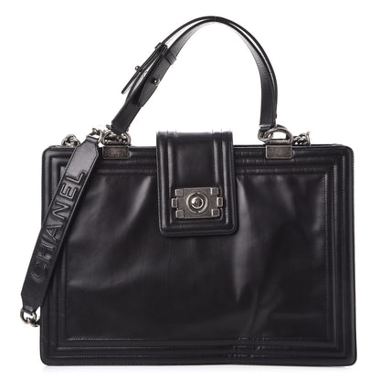 Chanel Glazed Calfskin Boy Tote Black 1 of 11