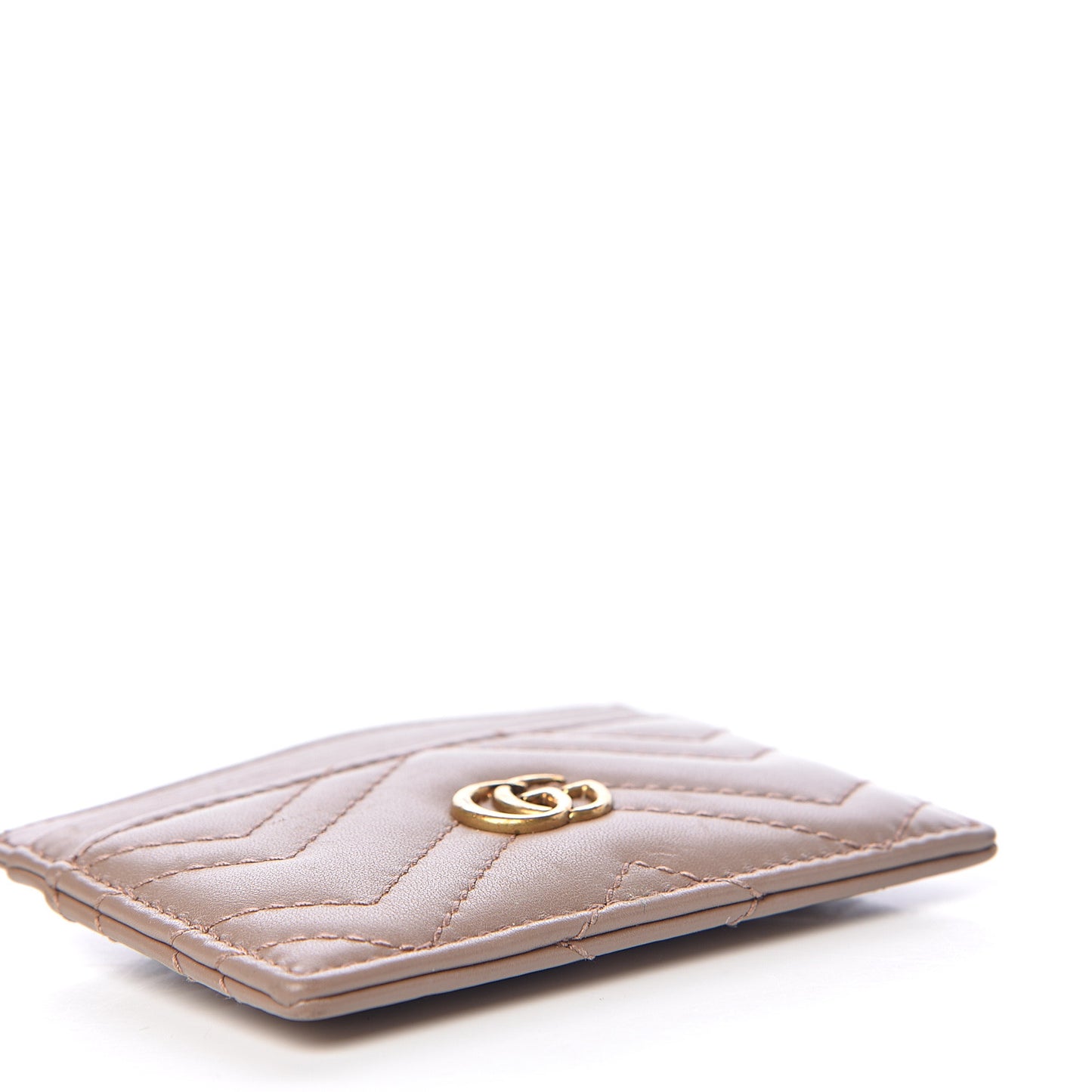 Calfskin Matelasse GG Marmont Card Holder Porcelain Rose