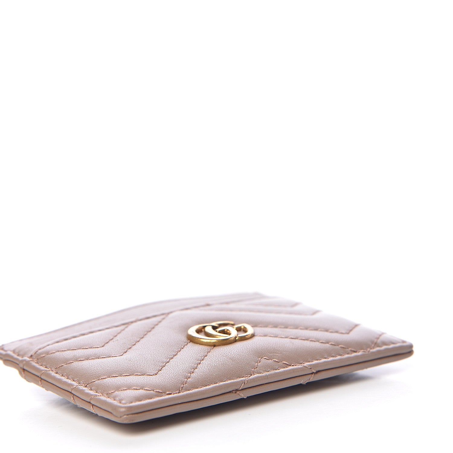 Gucci Calfskin Matelasse GG Marmont Card Holder Porcelain Rose 4 of 7
