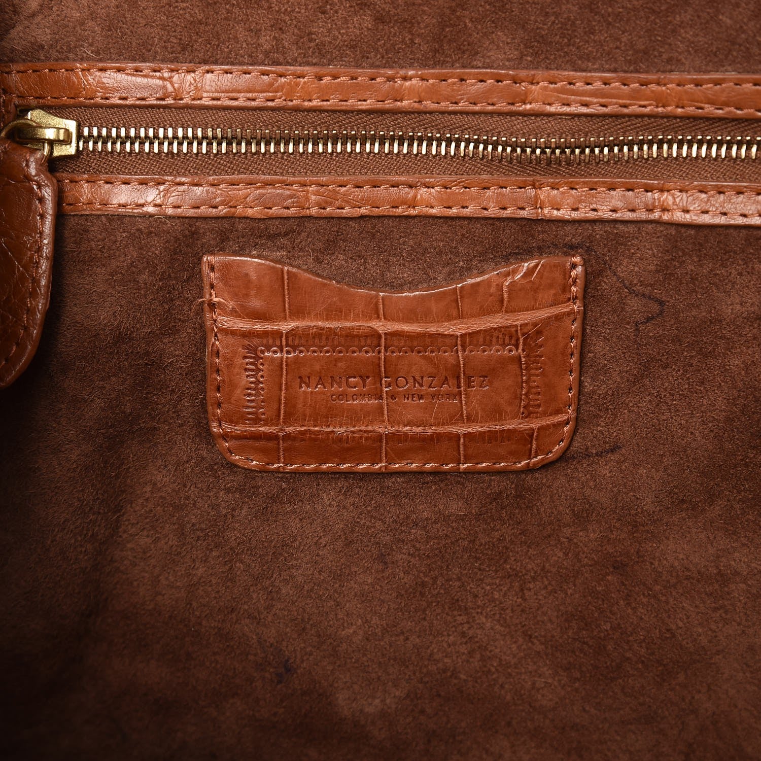 Nancy Gonzalez Crocodile Top Handle Tote Brown 6 of 14