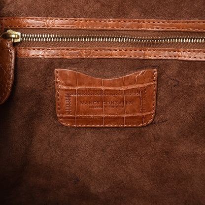 Nancy Gonzalez Crocodile Top Handle Tote Brown 6 of 14