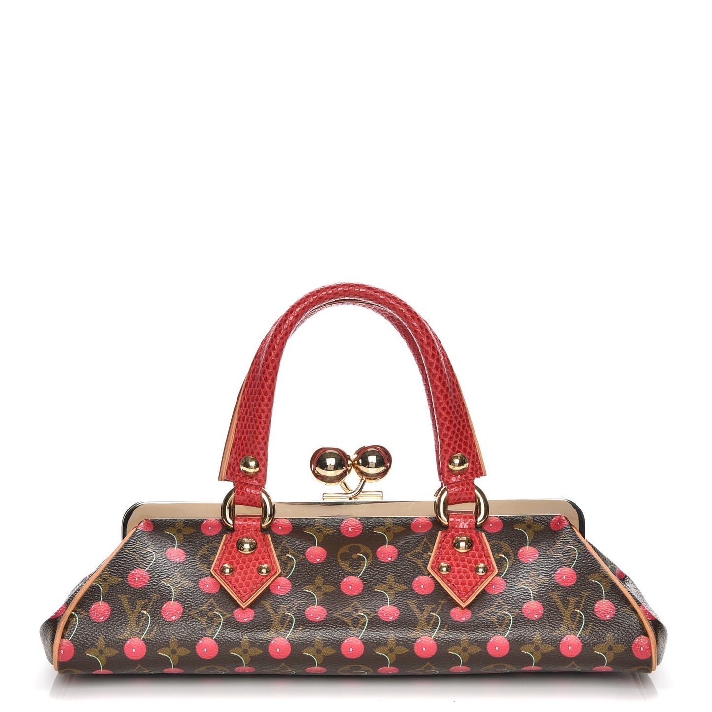 Monogram Cerises Lizard Sac Fermoir GM