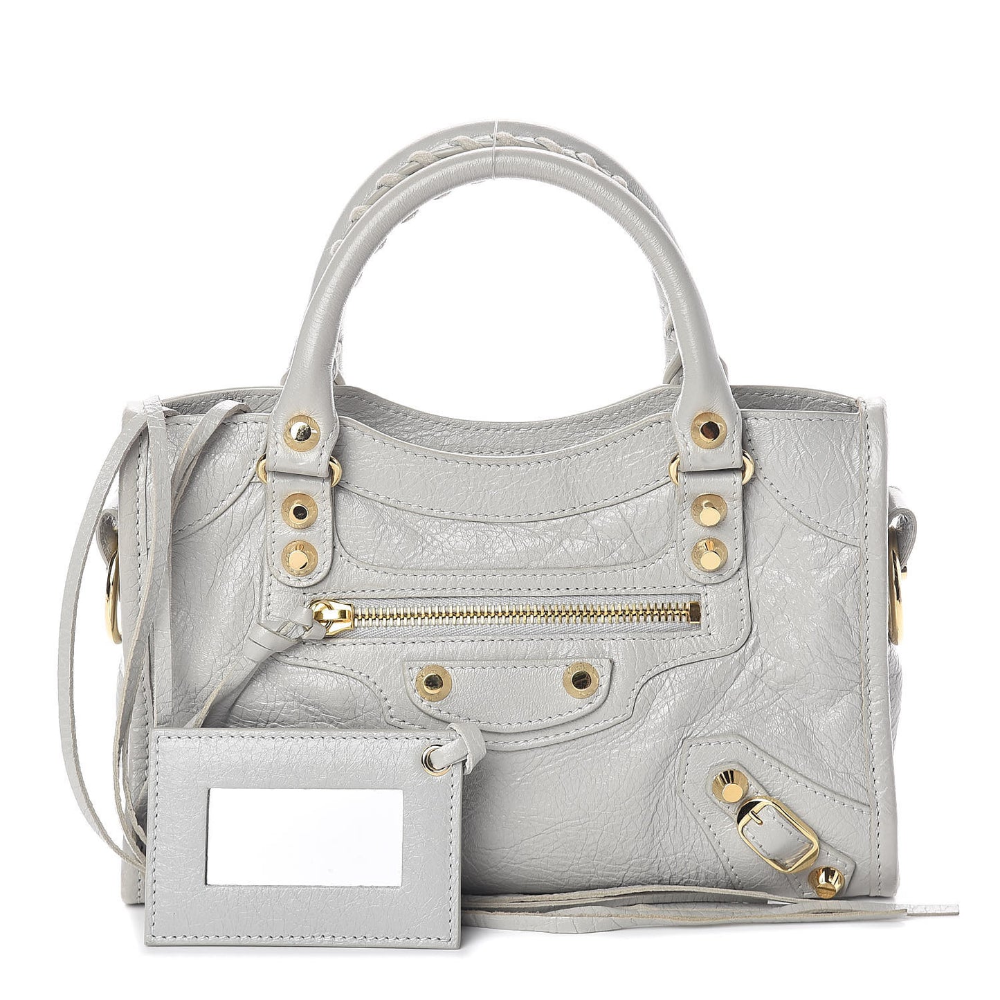 Agneau Classic Gold Hardware Mini City Gris Nuage