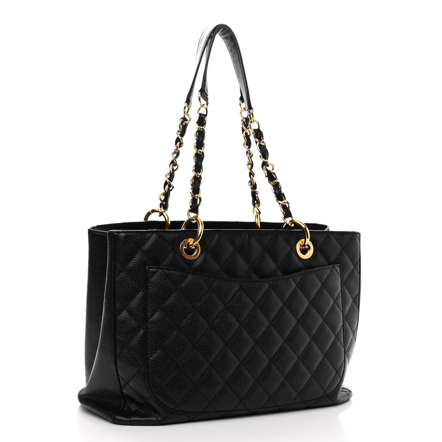 Caviar Quilted Grand Shopping Tote GST Black