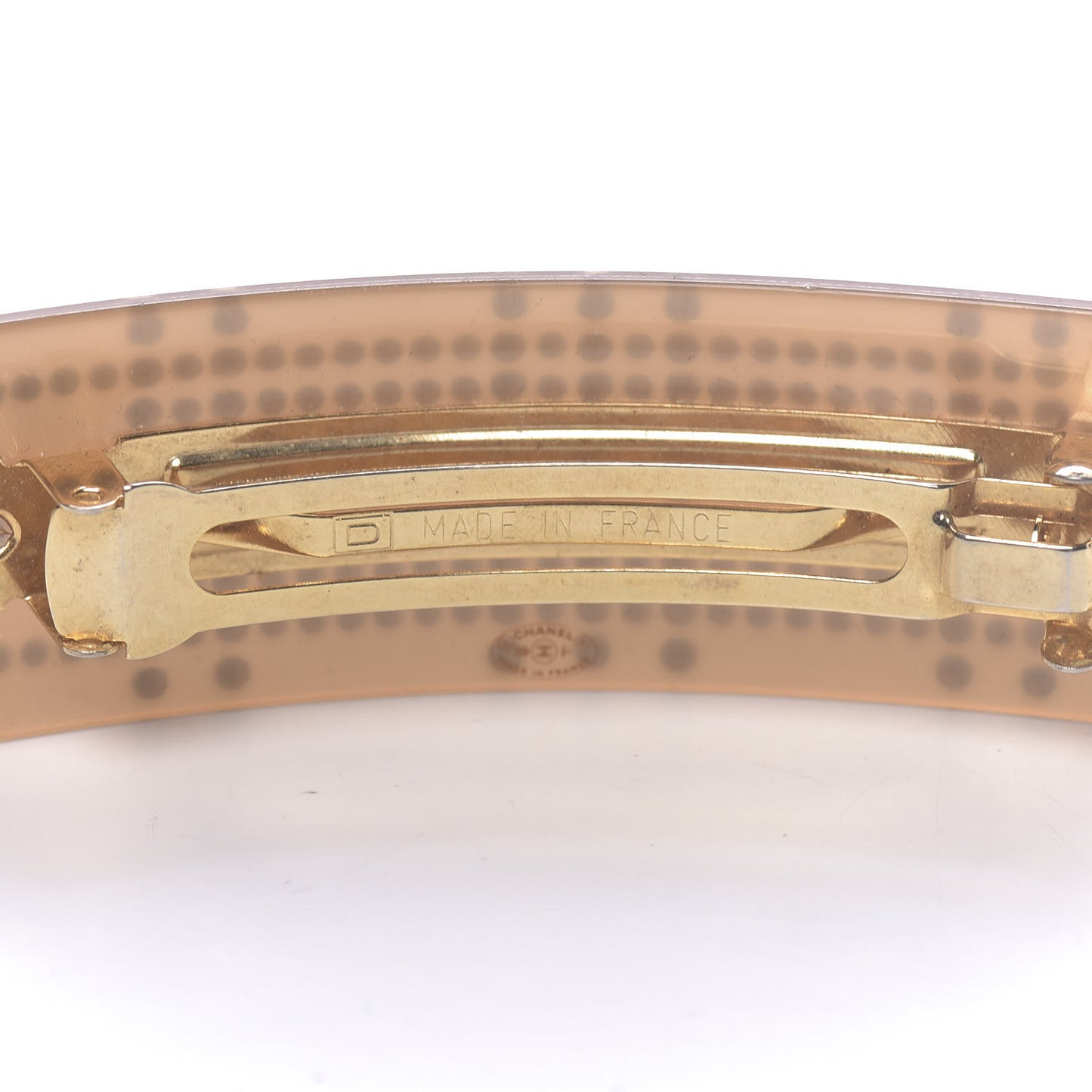 Resin Crystal CC Hair Clip Barrette Beige