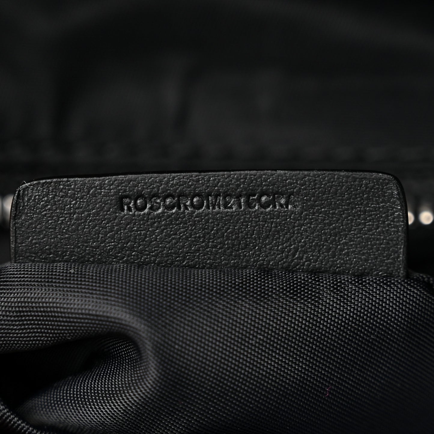 Calfskin Logo Embossed Backpack Charcoal Grey