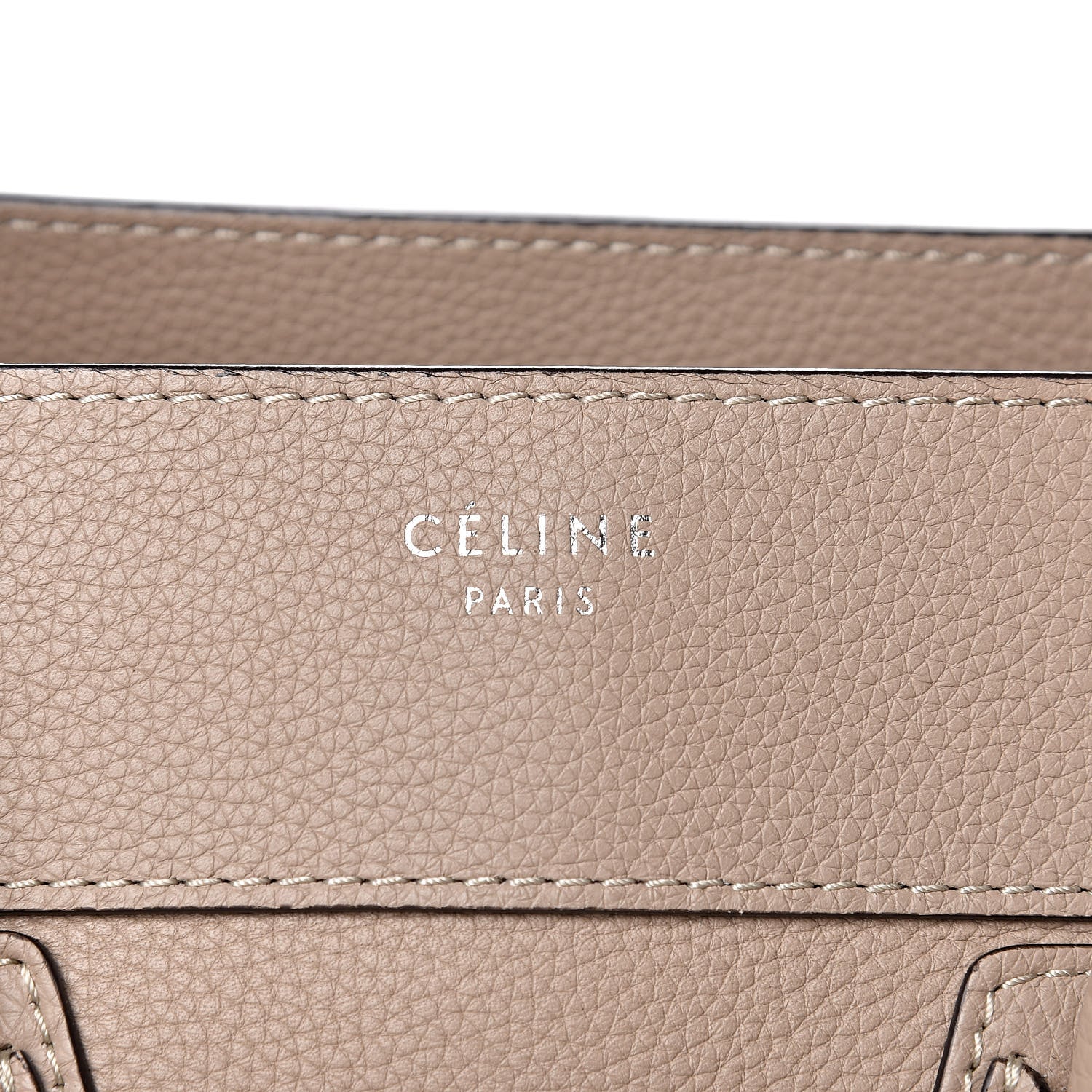 Celine Drummed Calfskin Mini Luggage Dune 6 of 14