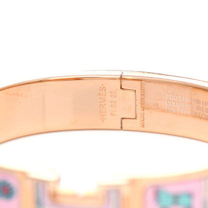 Hermes Enamel Printed Narrow Couvertures et Tenues de Jour Clic Clac H Bracelet PM Color Patch 4 of 6