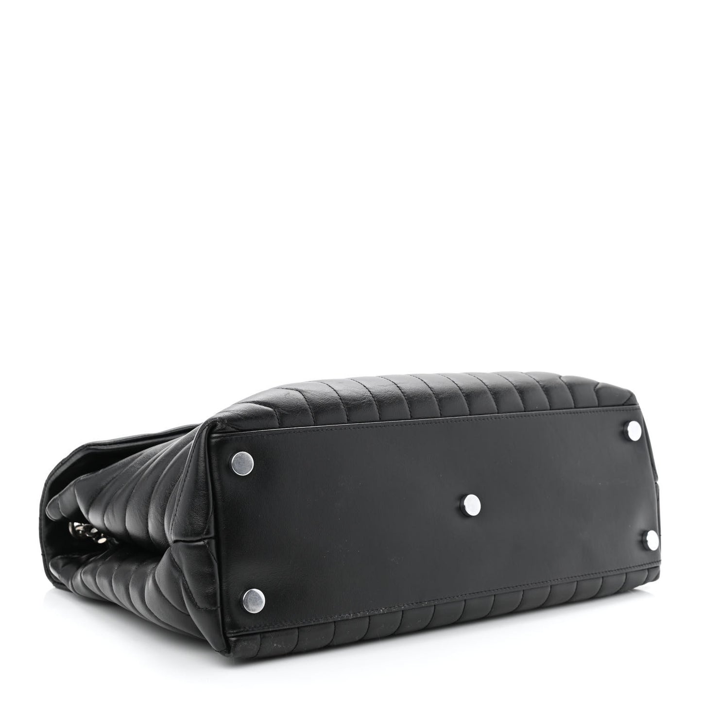 Calfskin Y Quilted Monogram Large Loulou Chain Satchel Black
