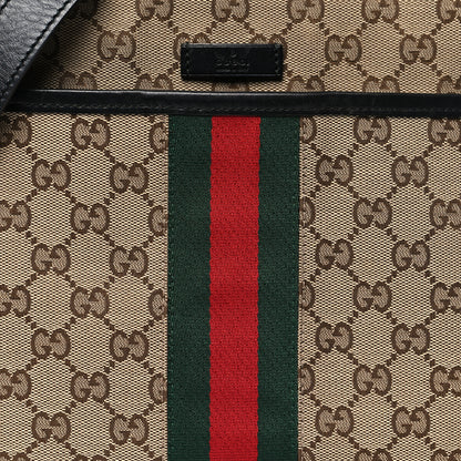 Gucci GG Monogram Web Flat Messenger Bag Black 10 of 12