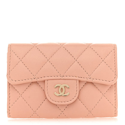 Chanel Lambskin Quilted Flap Card Holder Wallet Pink 1 of 8