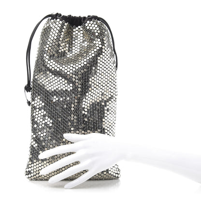 Alexander Wang Calfskin Sequin Ryan Mini Drawstring Black Silver 2 of 7