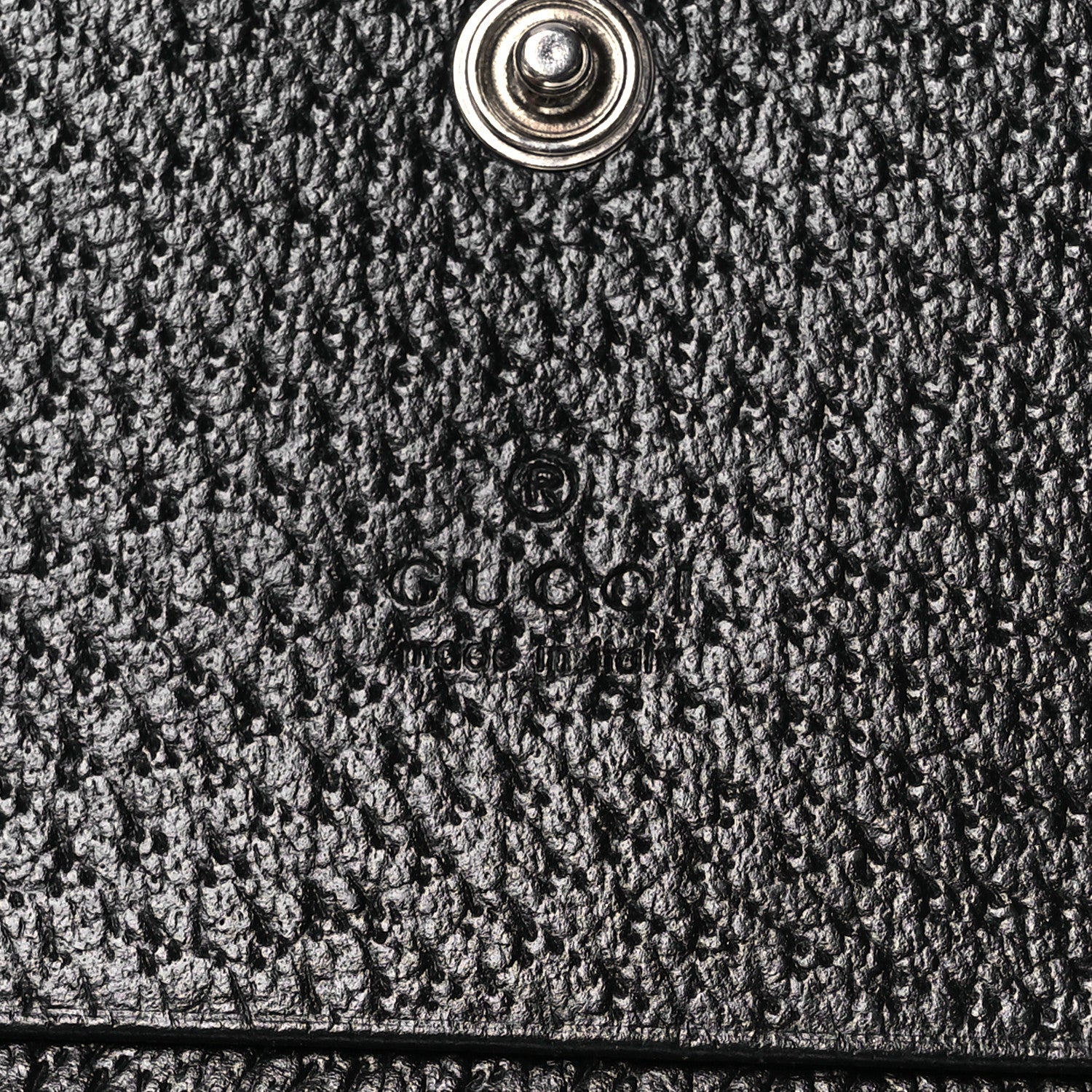 Gucci Textured Dollar Calfskin Interlocking G Card Case Black 7 of 9