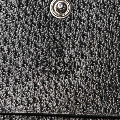 Gucci Textured Dollar Calfskin Interlocking G Card Case Black 7 of 9