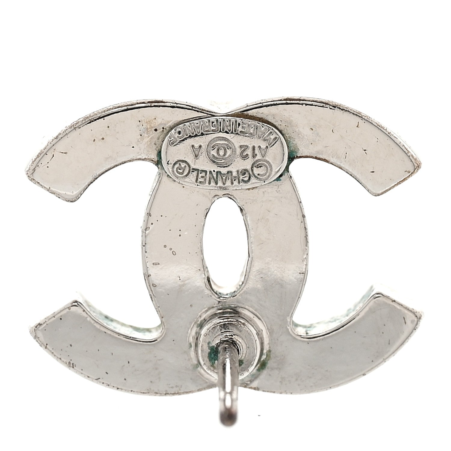 Chanel Crystal Mini Timeless CC Earrings Silver 5 of 7