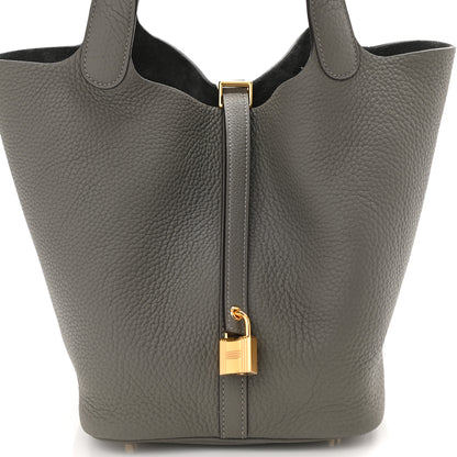 Hermes Taurillon Clemence Picotin Lock 22 MM Gris Meyer 7 of 10