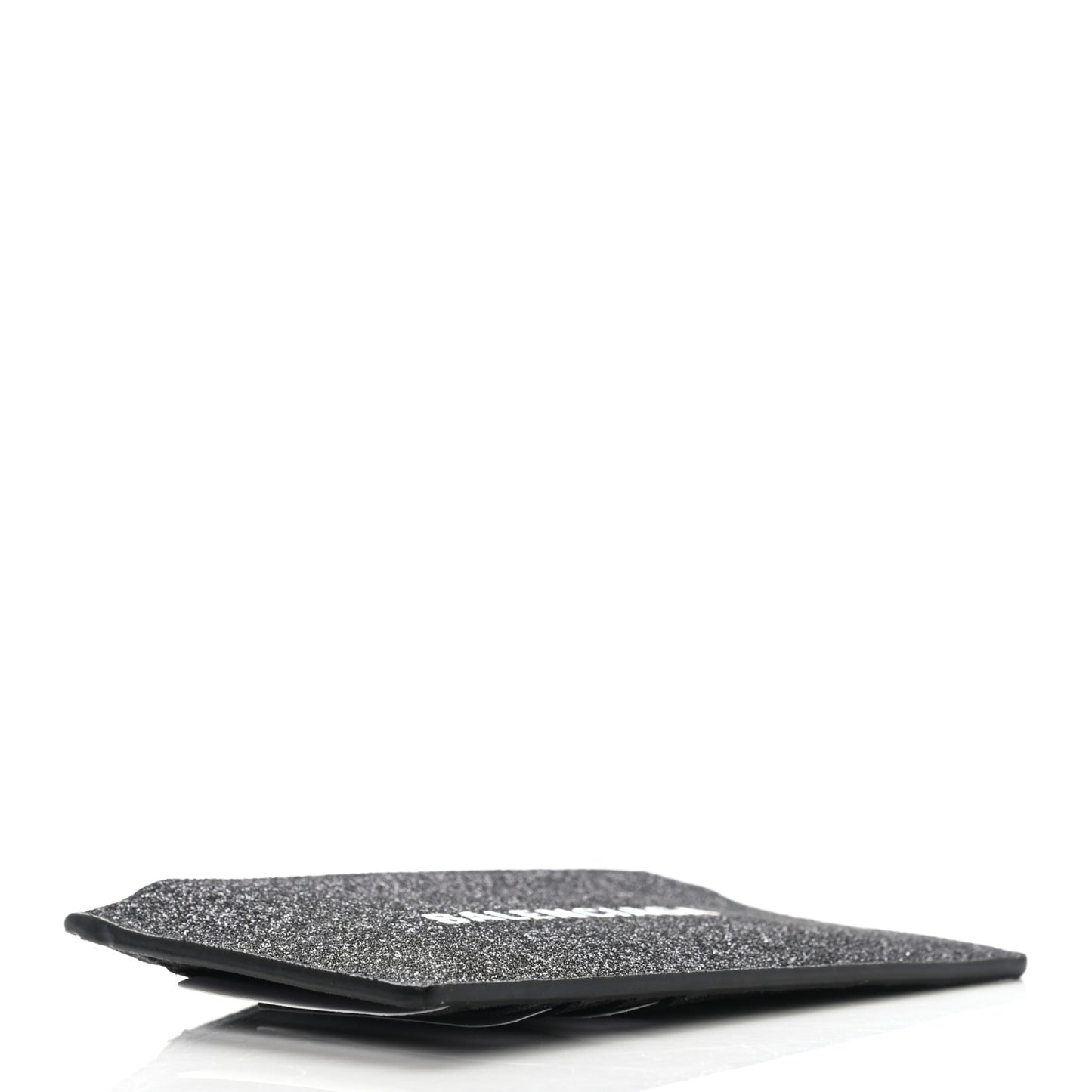 Glitter Sparkled Calfskin Logo Long Card Holder Black