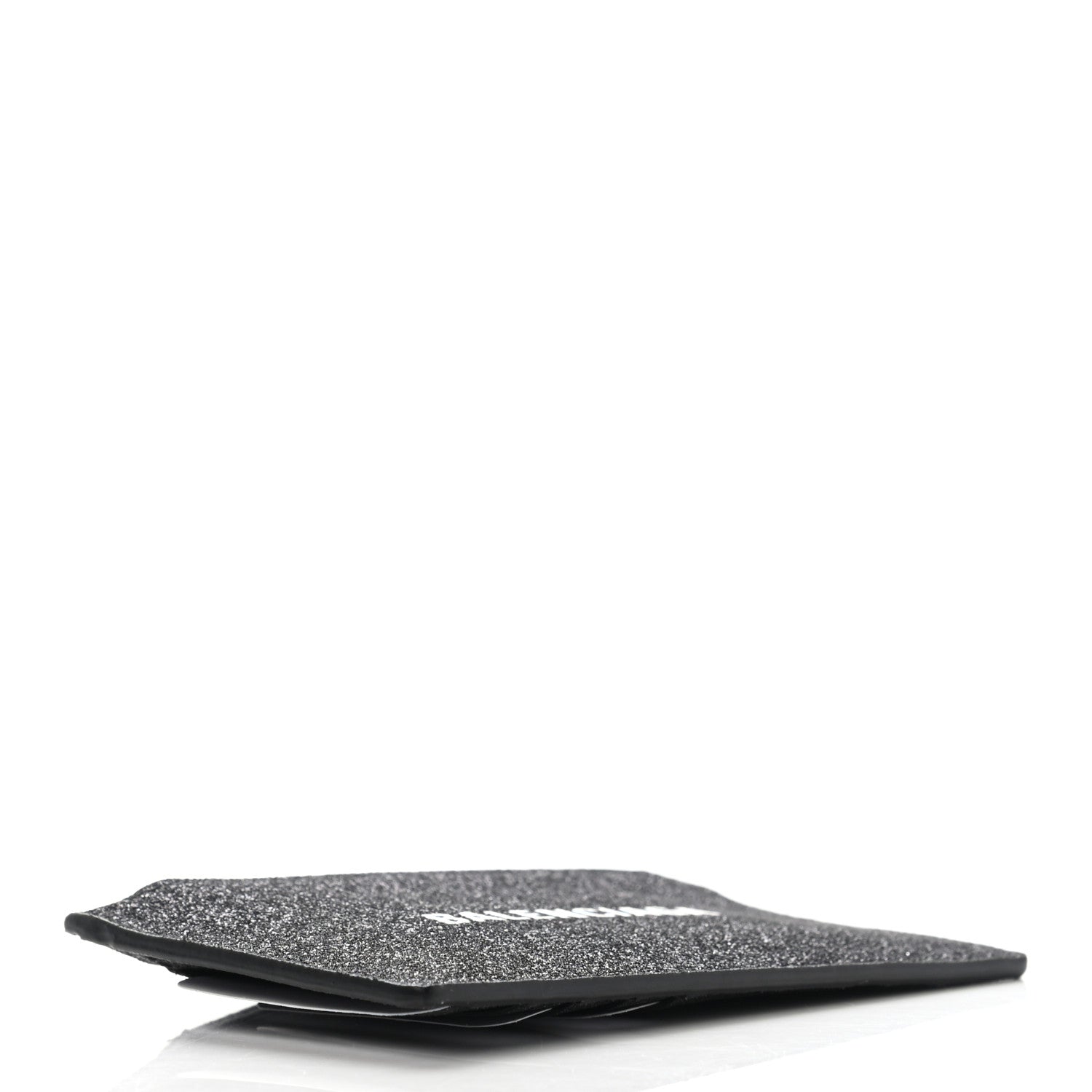 Balenciaga Glitter Sparkled Calfskin Logo Long Card Holder Black 4 of 6