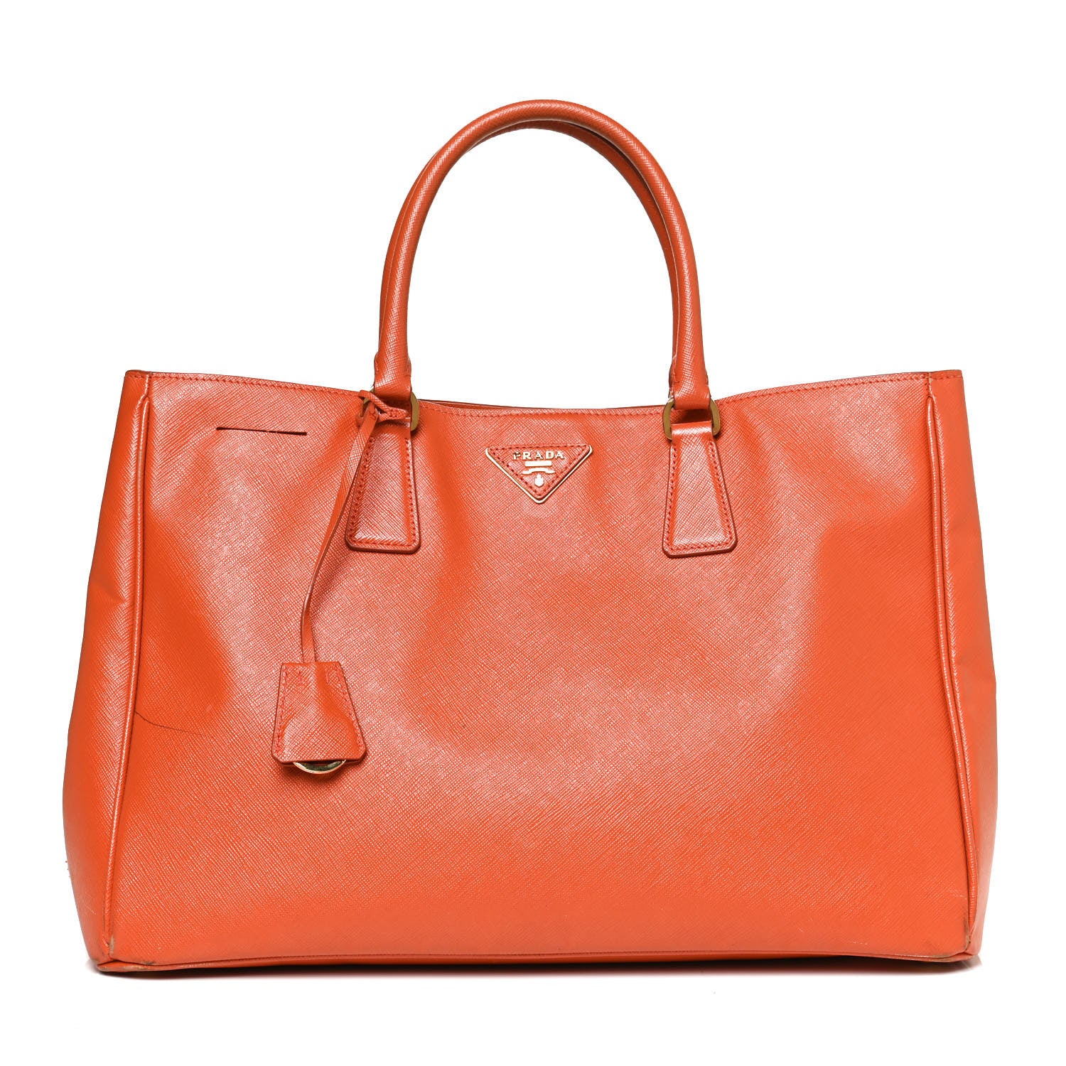 Prada Saffiano Lux Large Tote Papaya 1 of 11