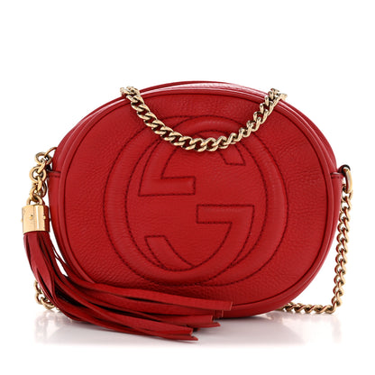 Gucci Pebbled Calfskin Mini Soho Chain Bag Tabasco Red 8 of 11