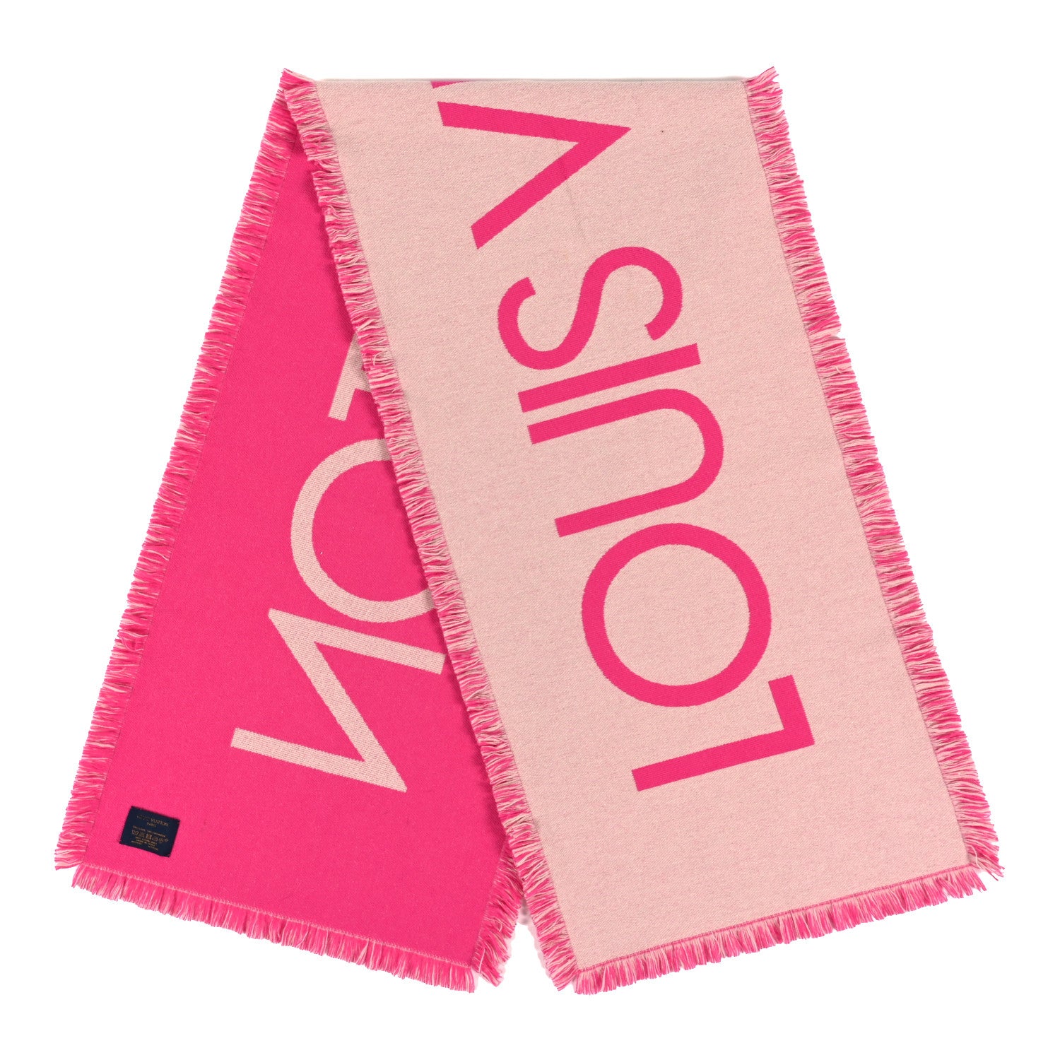 Louis Vuitton Wool Cashmere Echarpes Team Scarf Pink 2 of 3