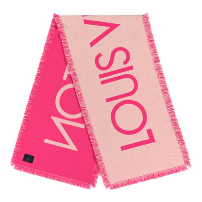 Louis Vuitton Wool Cashmere Echarpes Team Scarf Pink 2 of 3