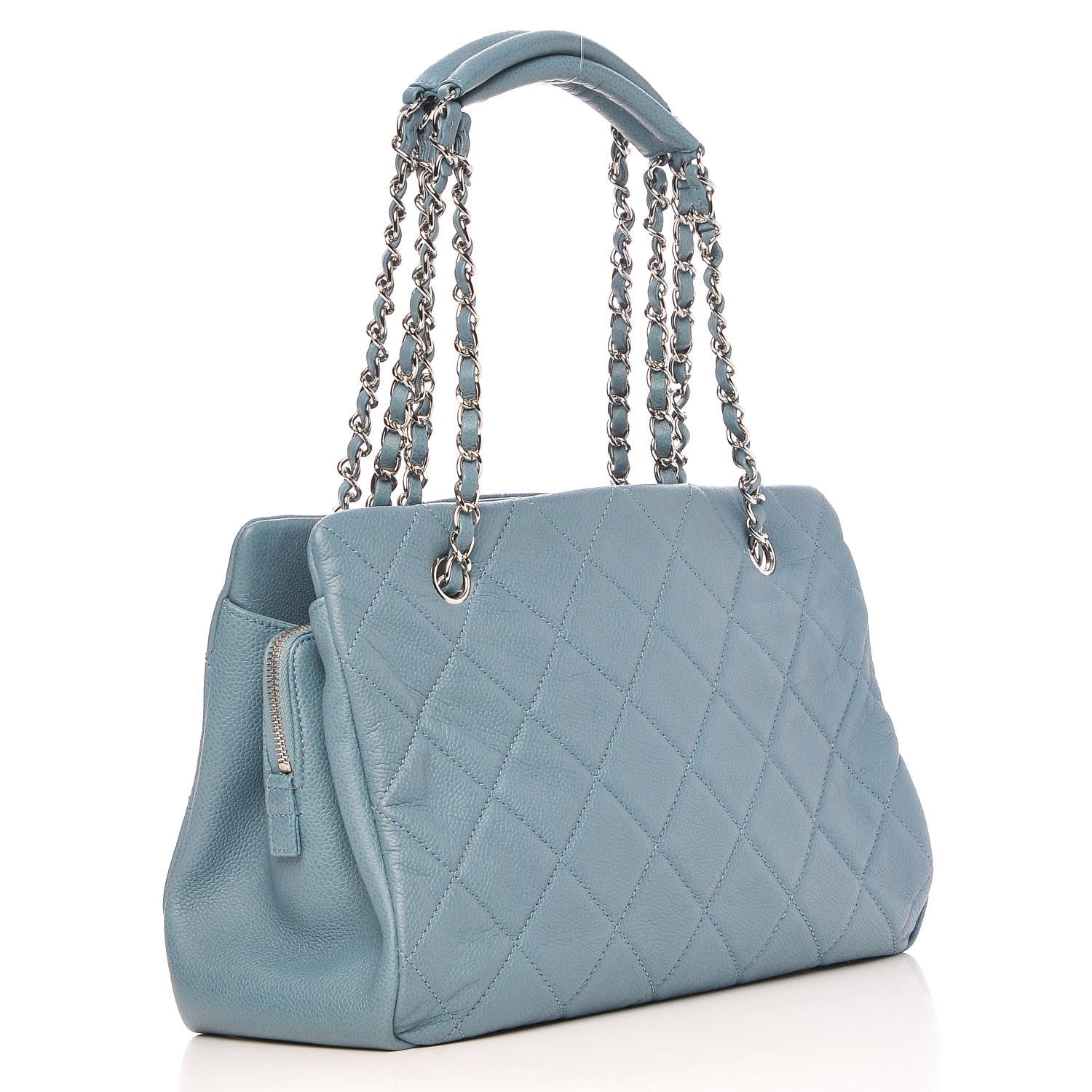 Chanel Caviar Quilted Timeless CC Tote Blue 3 of 14