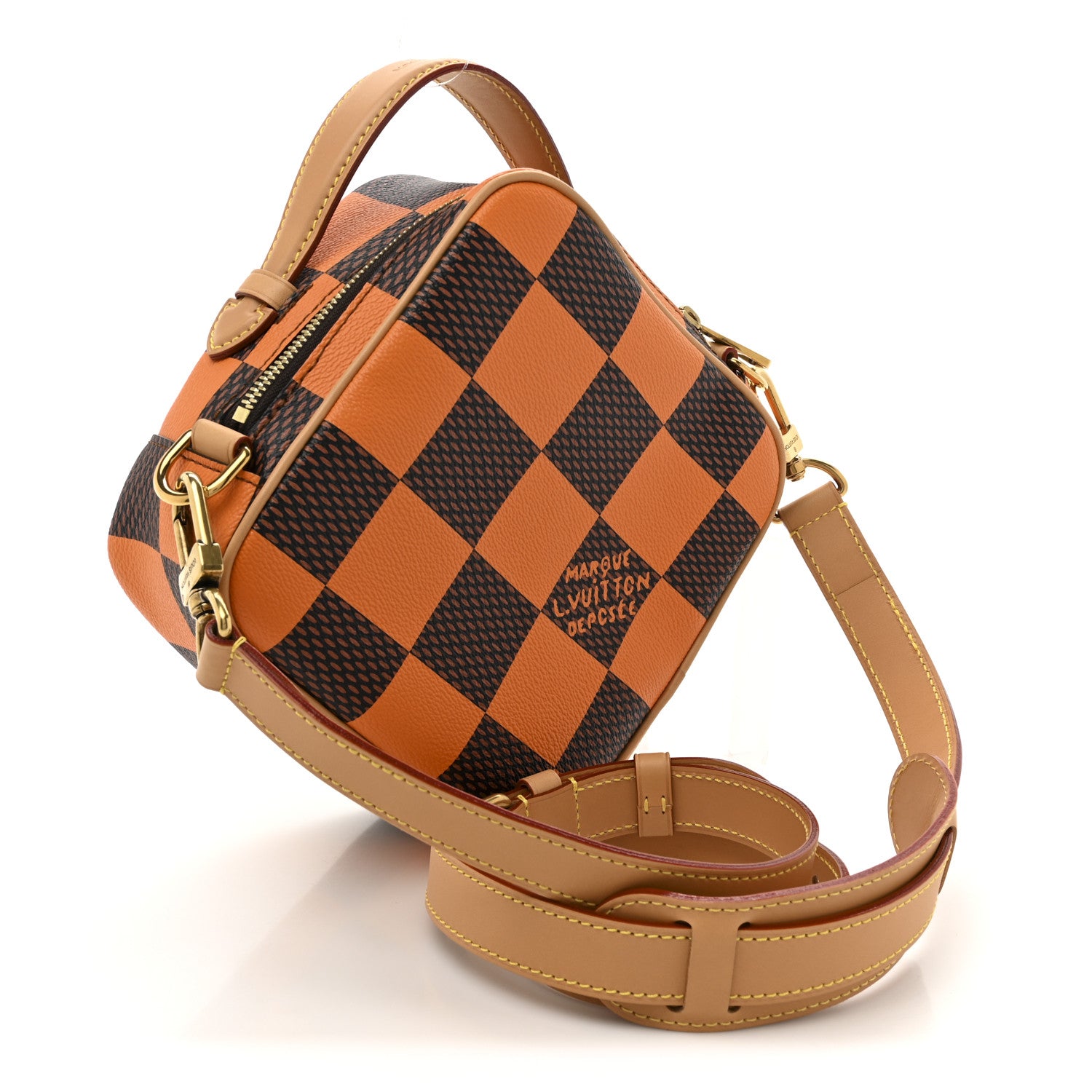 Louis Vuitton Damier Pop Chess Messenger Orange 3 of 9