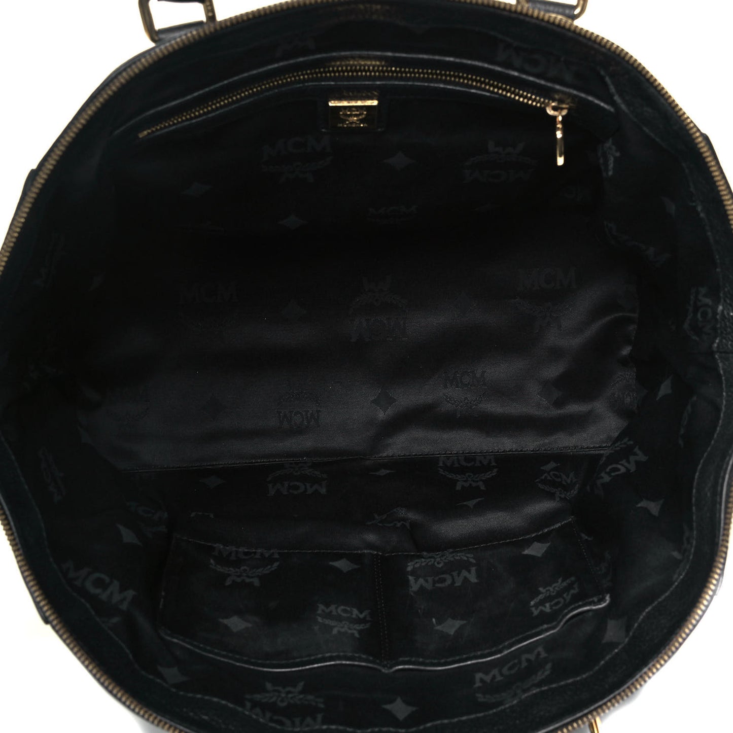 Grained Calfskin Studded Satchel Black