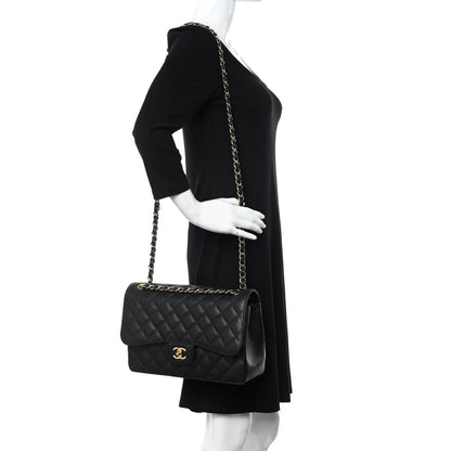 Chanel Caviar Quilted Jumbo Double Flap Black 2 of 13