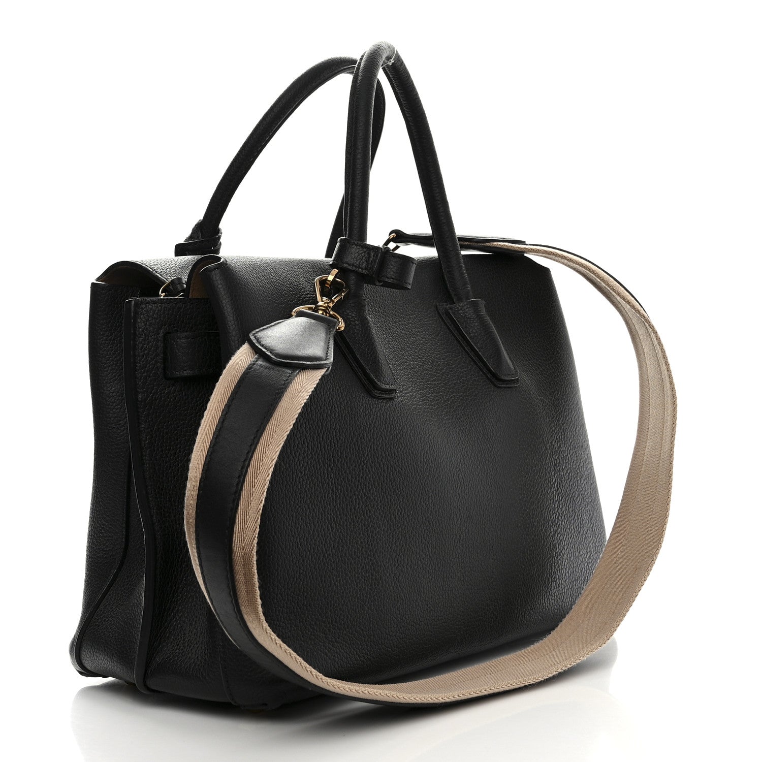 MCM Grained Calfskin Medium Milla Tote Black 3 of 11