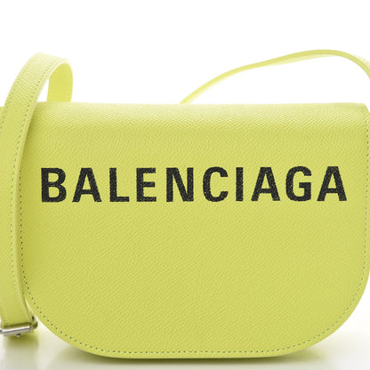 Balenciaga Grained Calfskin Logo Print Ville Day Bag XS Acid Green 7 of 12
