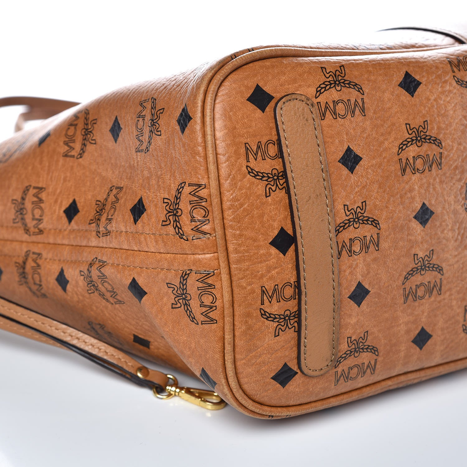 MCM Visetos Medium Liz Reversible Shopper Tote Cognac 10 of 17