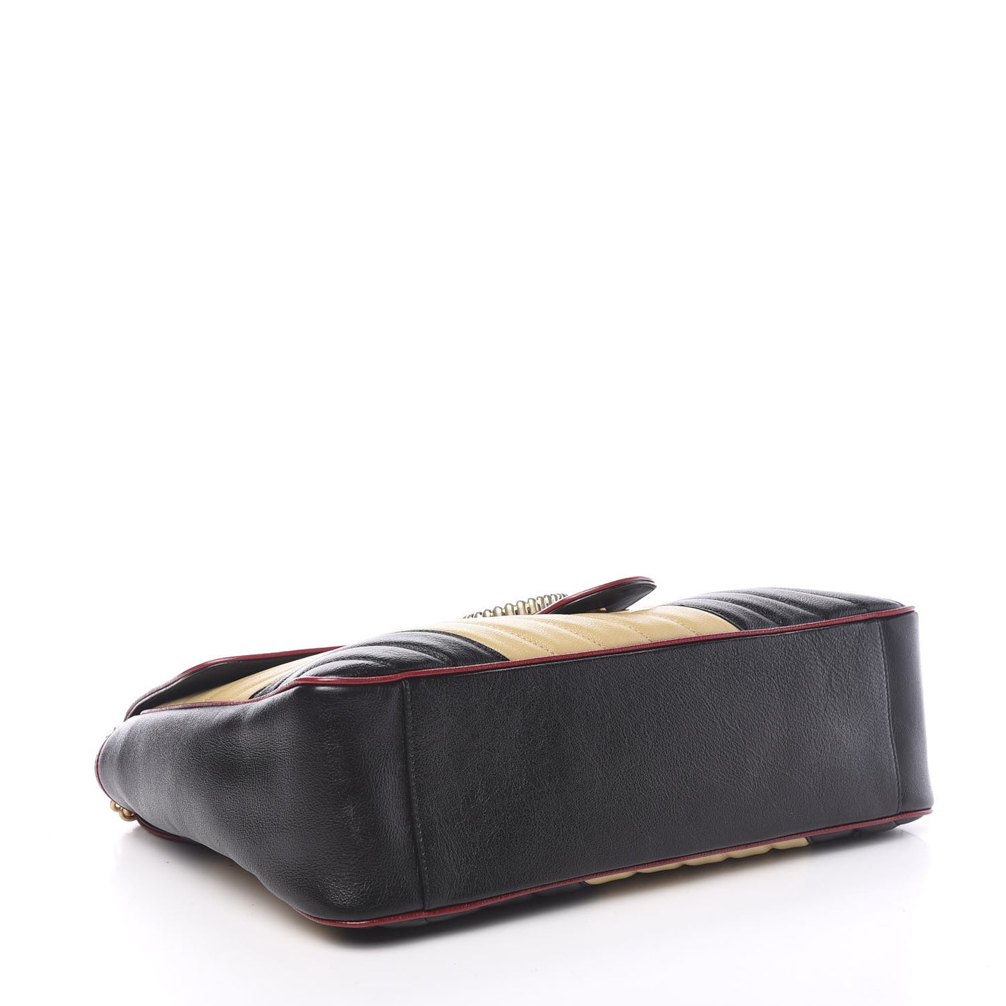 Azalea Calfskin Matelasse Diagonal Patchwork Large Torchon GG Marmont Shoulder Bag Black Beige Romantic Cerise