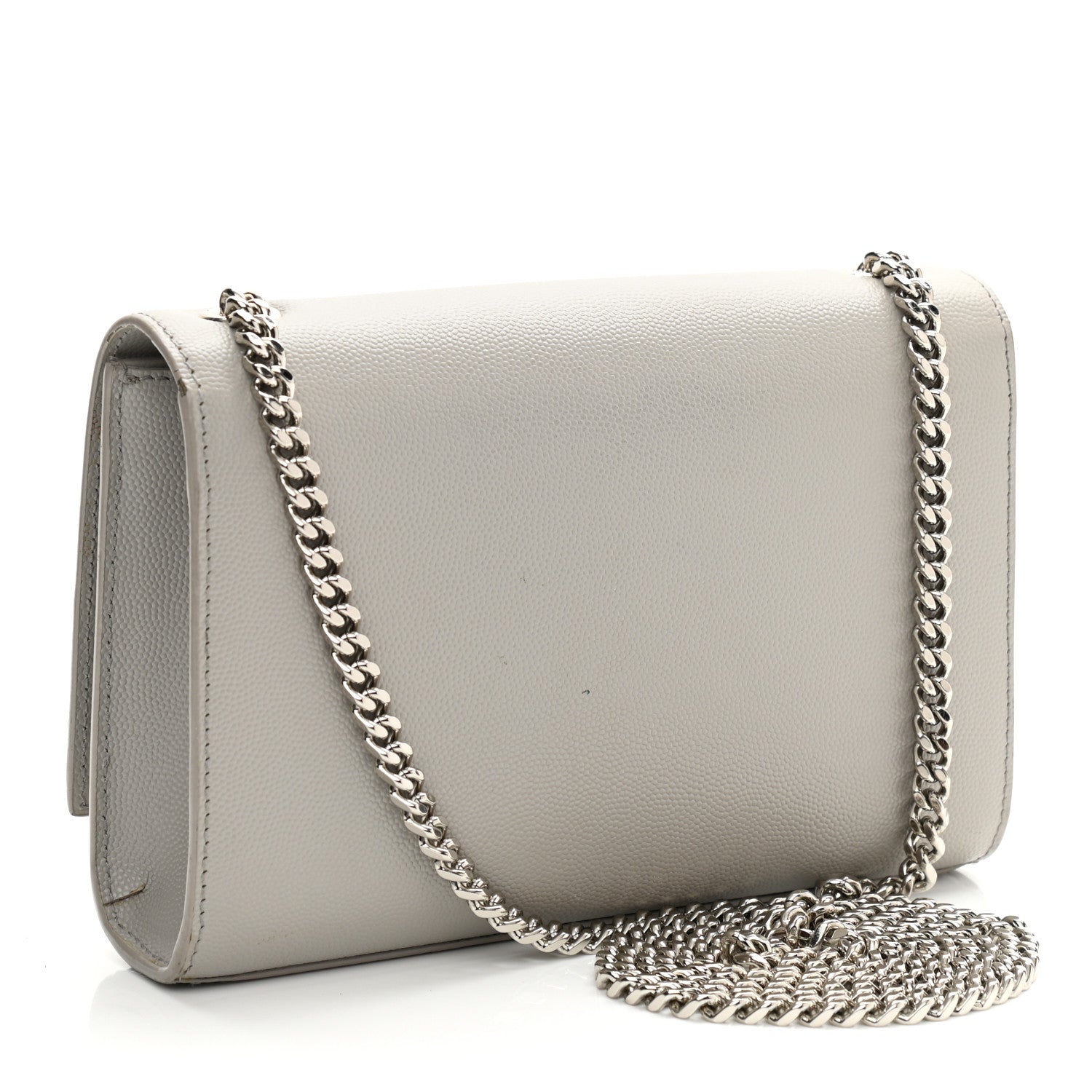 Saint Laurent Grain De Poudre Small Monogram Kate Satchel Blanc Vintage 2 of 12