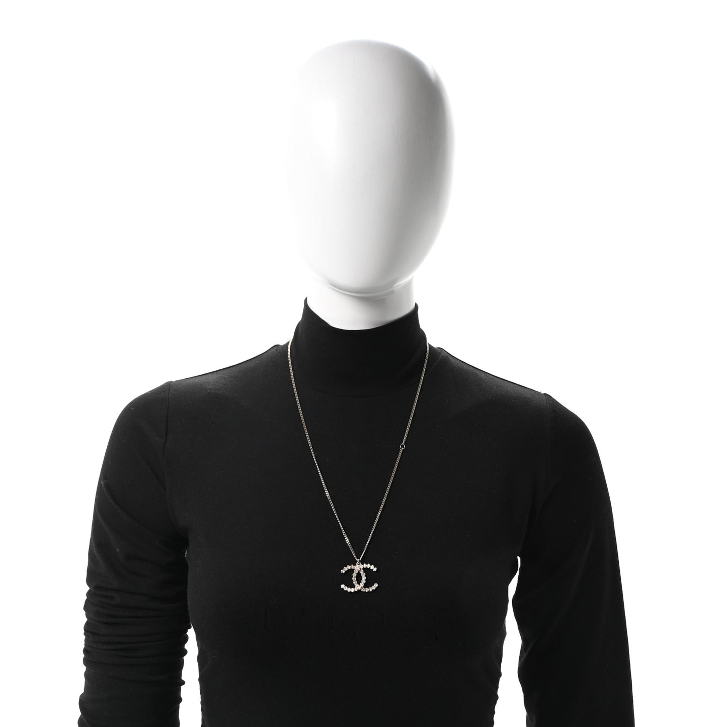 Crystal CC Pendant Necklace Gold