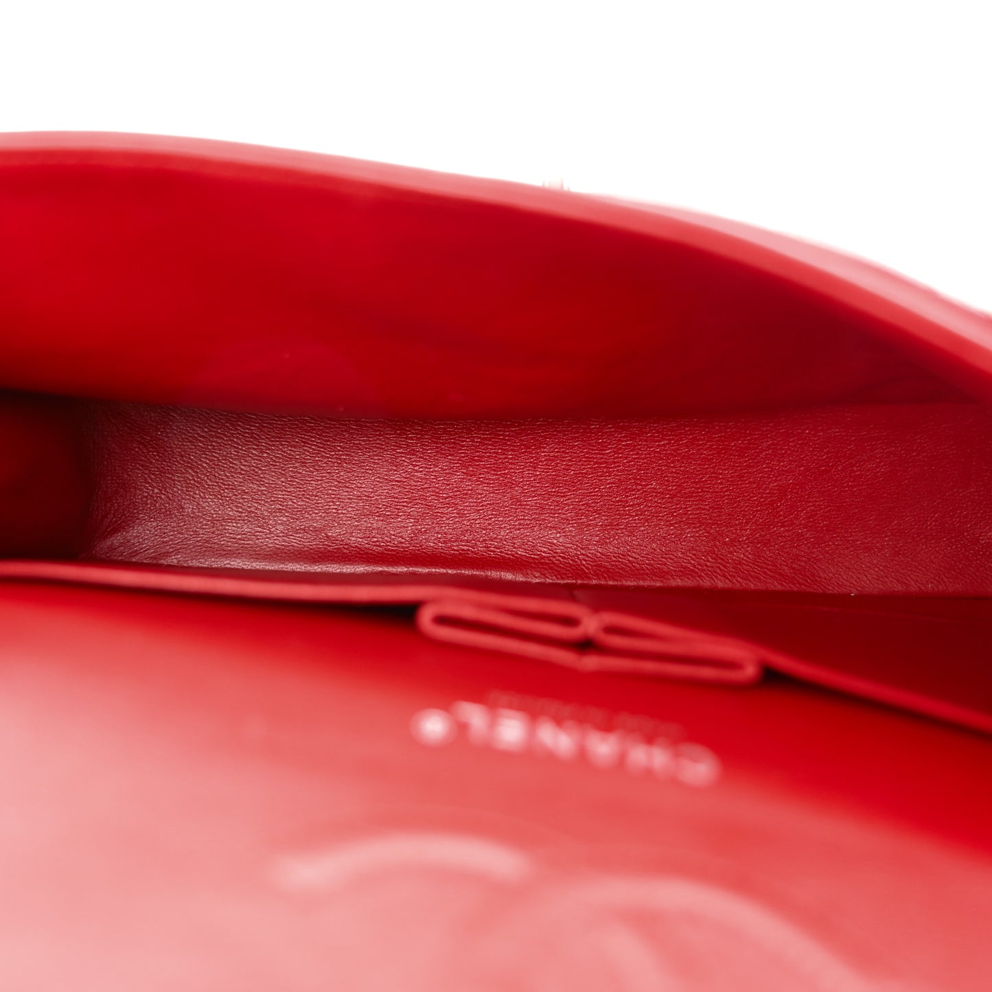 Lambskin Quilted Medium Double Flap Red