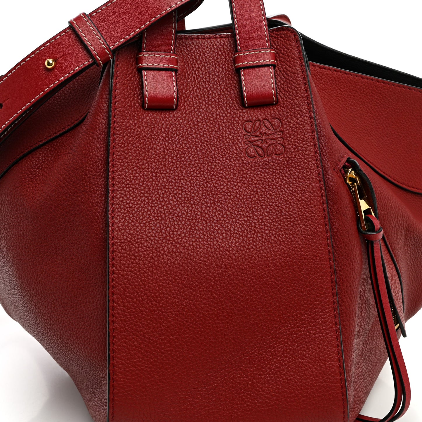 Grained Calfskin Small Hammock Shoulder Bag Raspberry